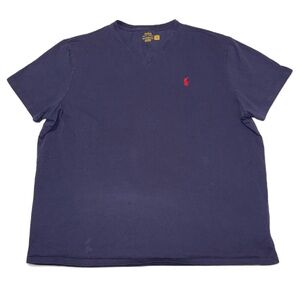 Polo Ralph Lauren XXL Navy Blue Short Sleeve V-neck Tee T-shirt